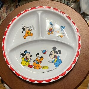Disney Mickey Mouse and Friends Red-Trimmed Plate
